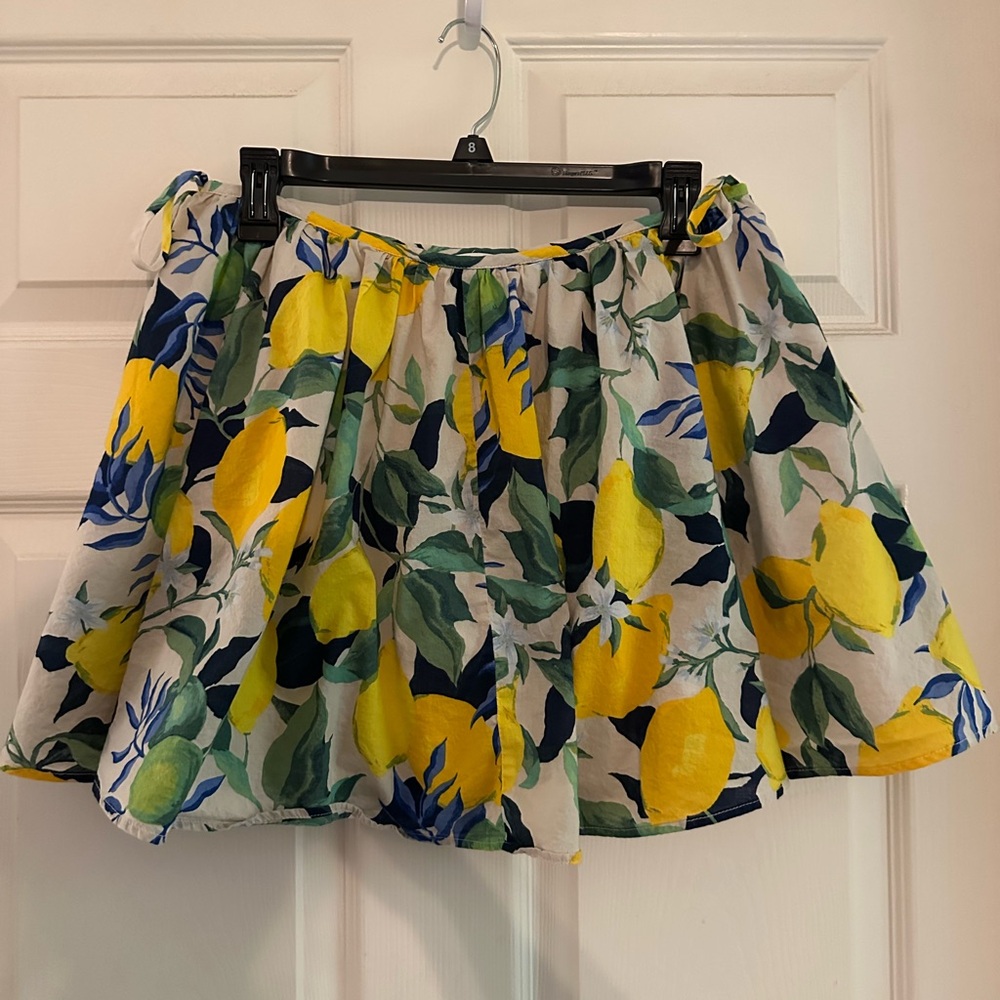 H&M Floral Lemon Print Women's Skirt - Yellow & Green